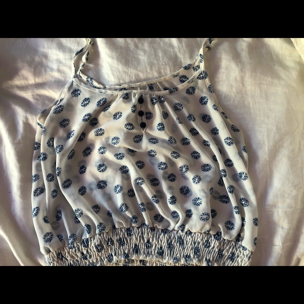 Super cute blue and white tank top. - Picture 2 of 3